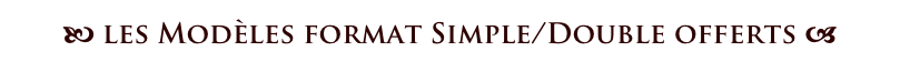 b les Modèles format Simple/Double offerts a