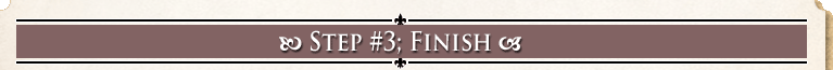 Step #3; Finish